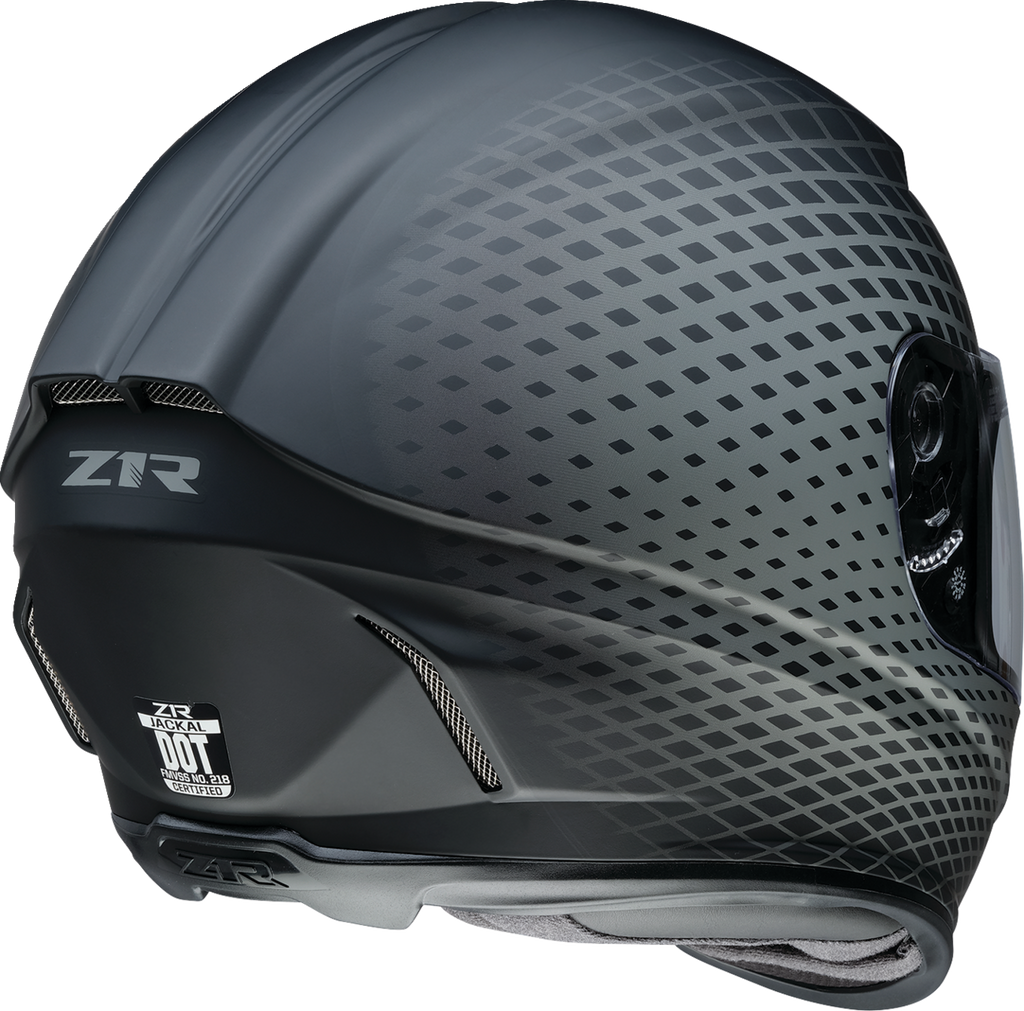 Z1R, Z1R Jackal Waveform Gray Motorcycle Helmet 2XL - Aerodynamic Shell with Anti-Fog Shield and Sun Visor