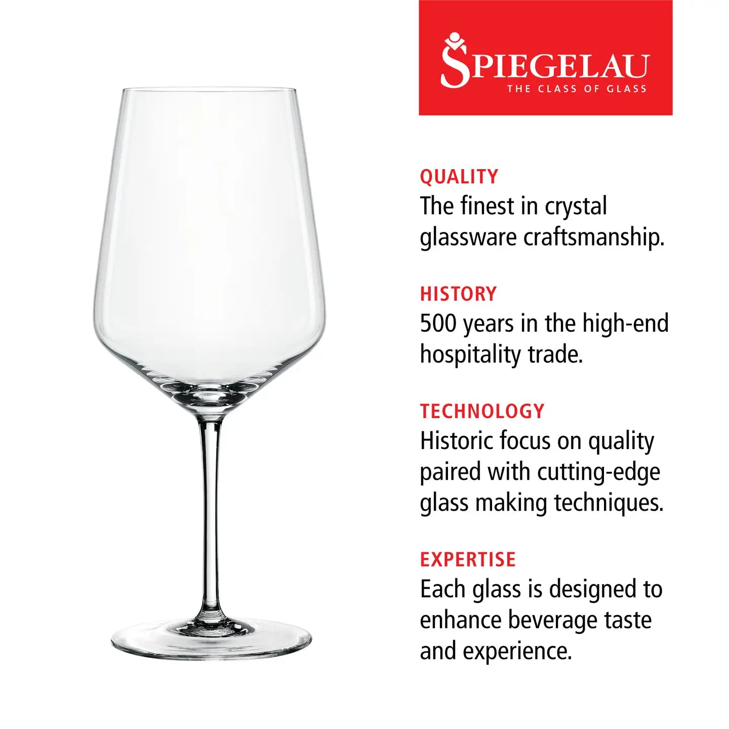Style Stemmed Crystal Red Wine Glasses - Set of 4