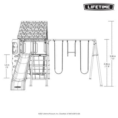 Lifetime Big Stuff ® Swing Set with Bucket Swing and Children's Picnic Table