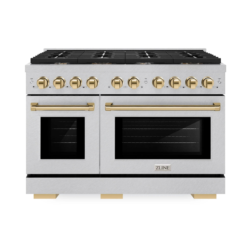 ZLINE 48"Paramount Dual Fuel Range DuraSnow® Gold SDRSZ-48-G