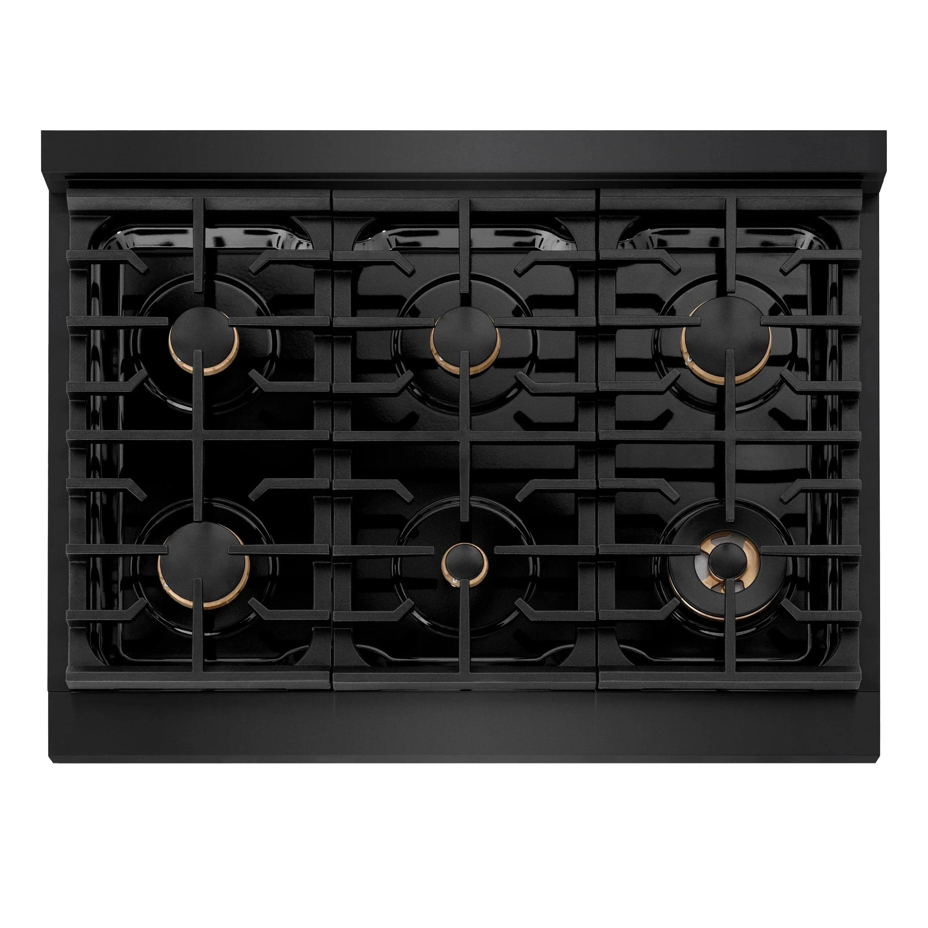 ZLINE 30" Paramount Gas Rangetop Black Stainless Steel Polished Gold SRTBZ-30-G