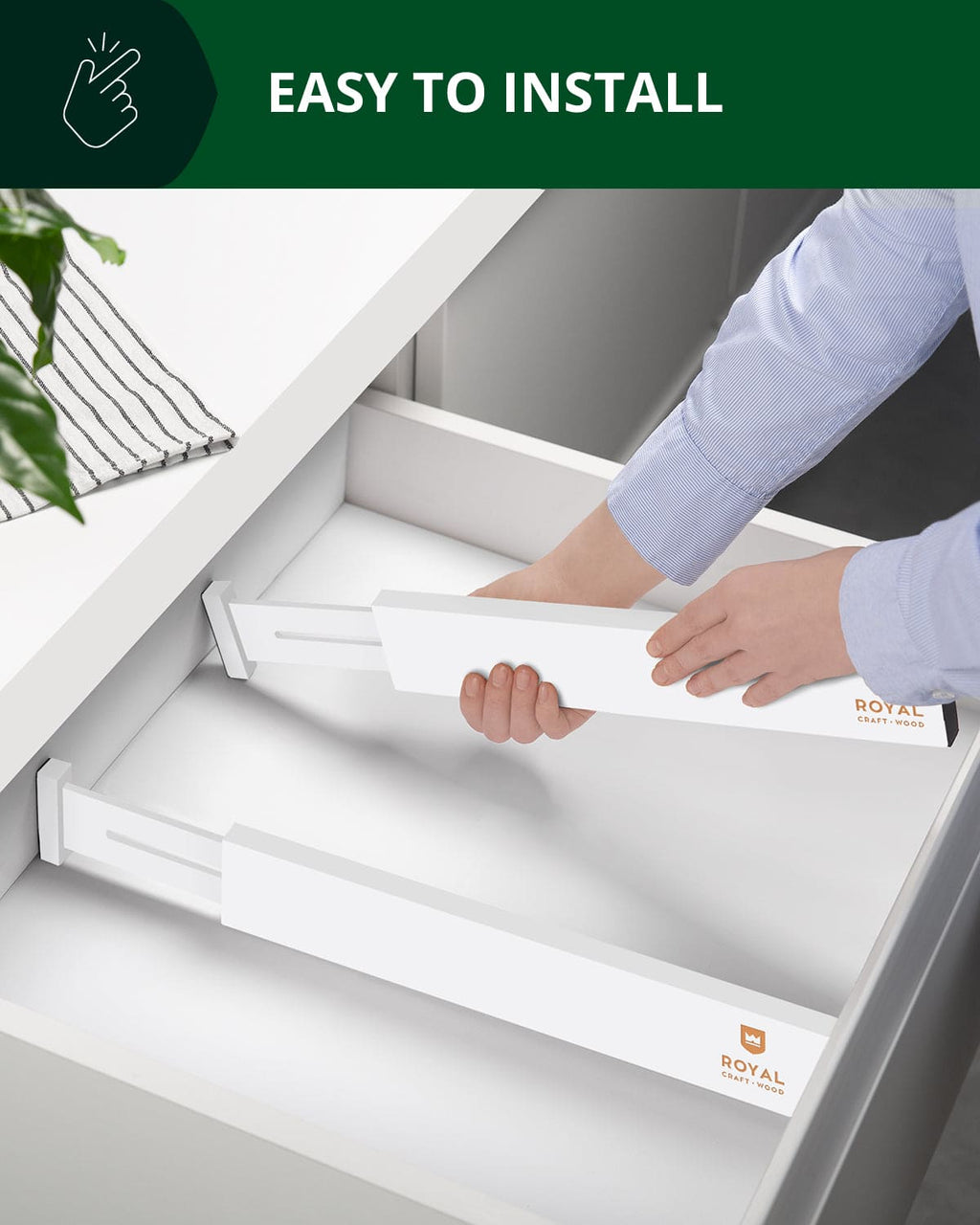 Drawer Dividers 22”, White