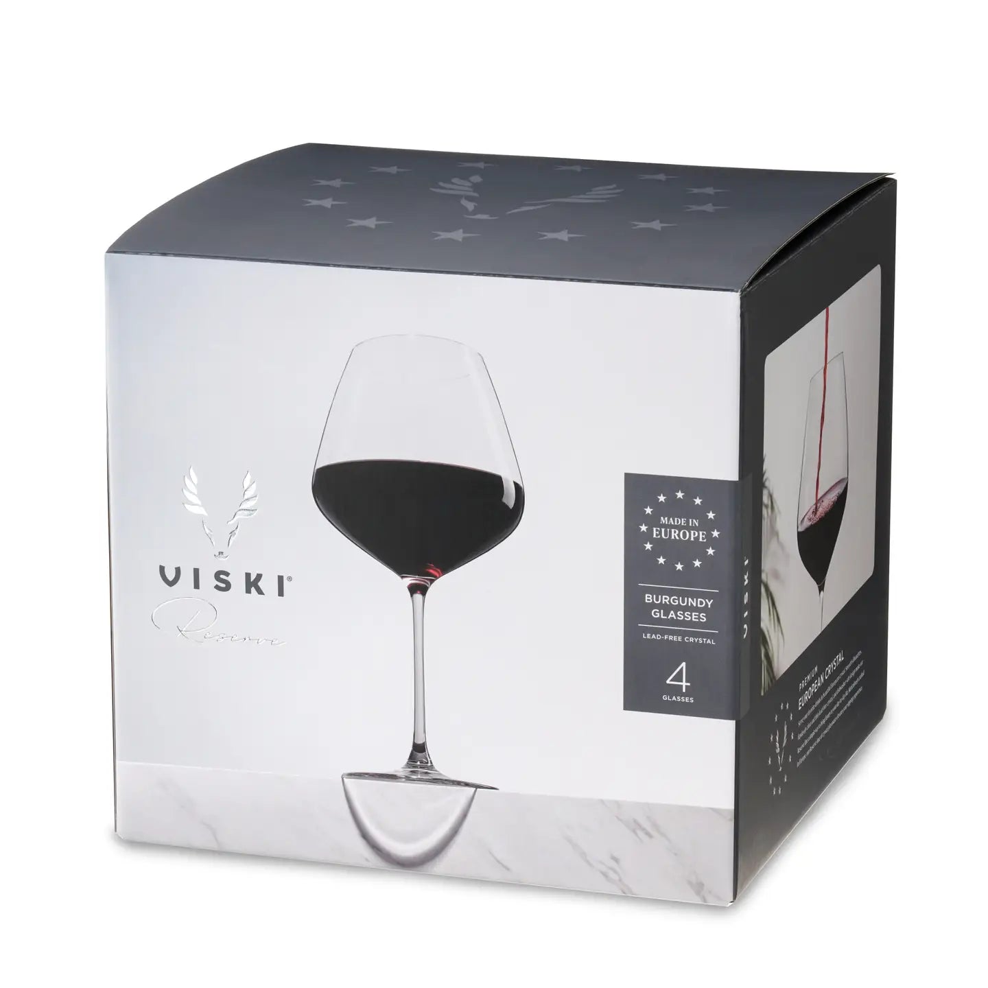 Reserve Inez European Crystal Burgundy Glasses - Set of 4