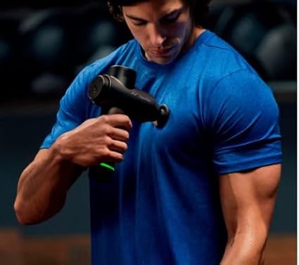 Hyperice Hypervolt 2 Black - Featuring Quiet Glide Technology - Handheld Percussion Massage Gun | 3 Speeds, 5 Interchangeable Heads | Helps Relieve Sore Muscles and Stiffness |FSA and HSA