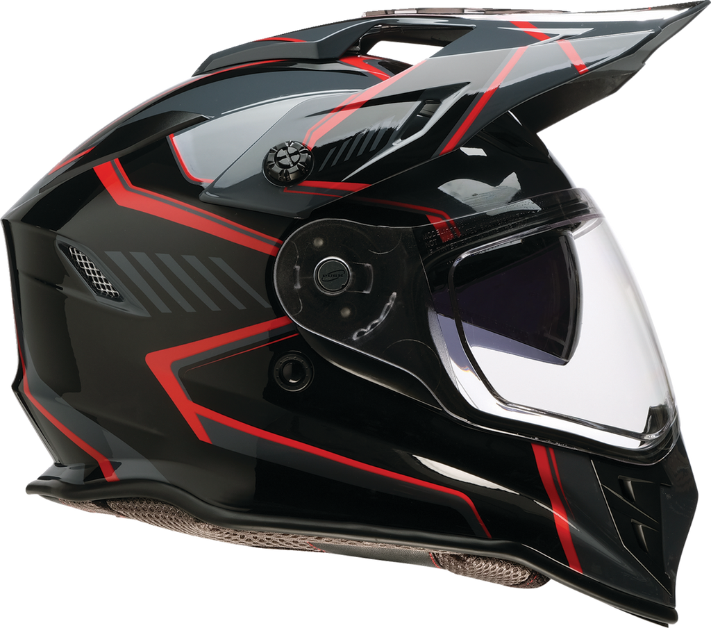 Z1R, Z1R Range 2.0 Voyager Helmet - Black/Red, XL - Versatile Dual-Sport Motorcycle Helmet with Sun Visor and Communication Pocket
