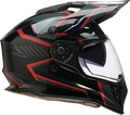 Z1R, Z1R Range 2.0 Voyager Helmet - Black/Red, XL - Versatile Dual-Sport Motorcycle Helmet with Sun Visor and Communication Pocket