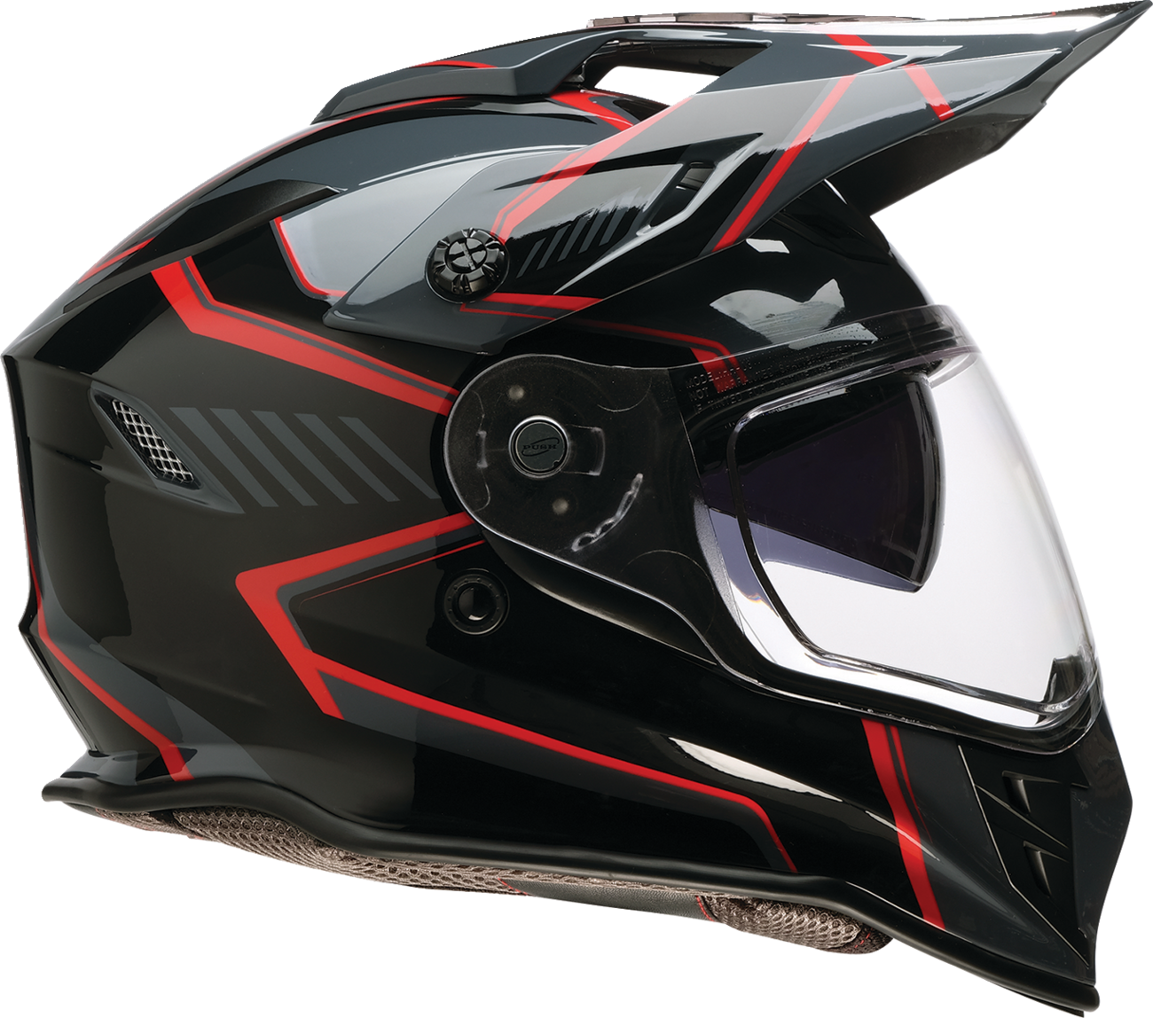 Z1R, Z1R Range 2.0 Voyager Helmet - Black/Red, XL - Versatile Dual-Sport Motorcycle Helmet with Sun Visor and Communication Pocket