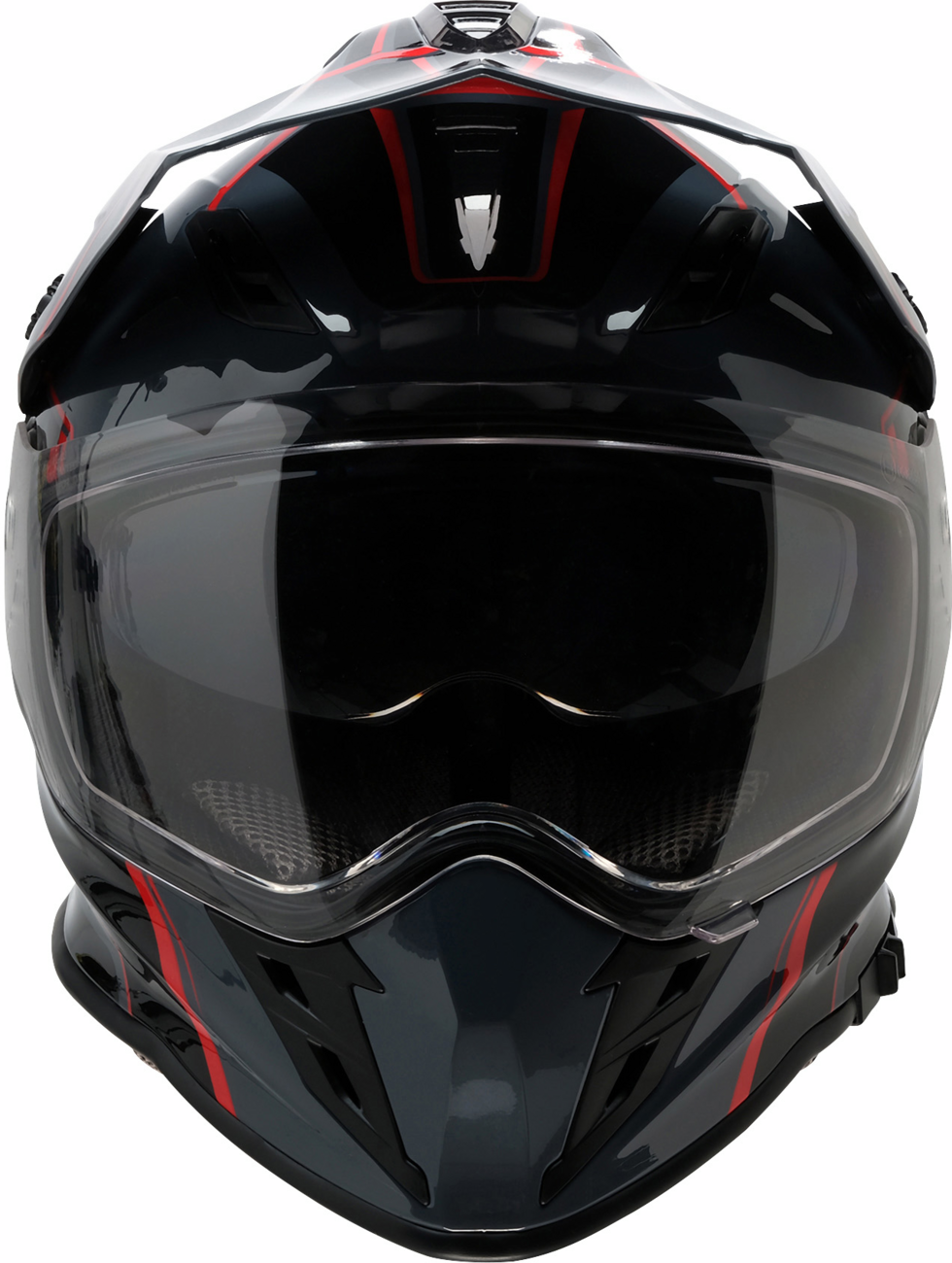 Z1R, Z1R Range 2.0 Voyager Helmet - Black/Red, XL - Versatile Dual-Sport Motorcycle Helmet with Sun Visor and Communication Pocket
