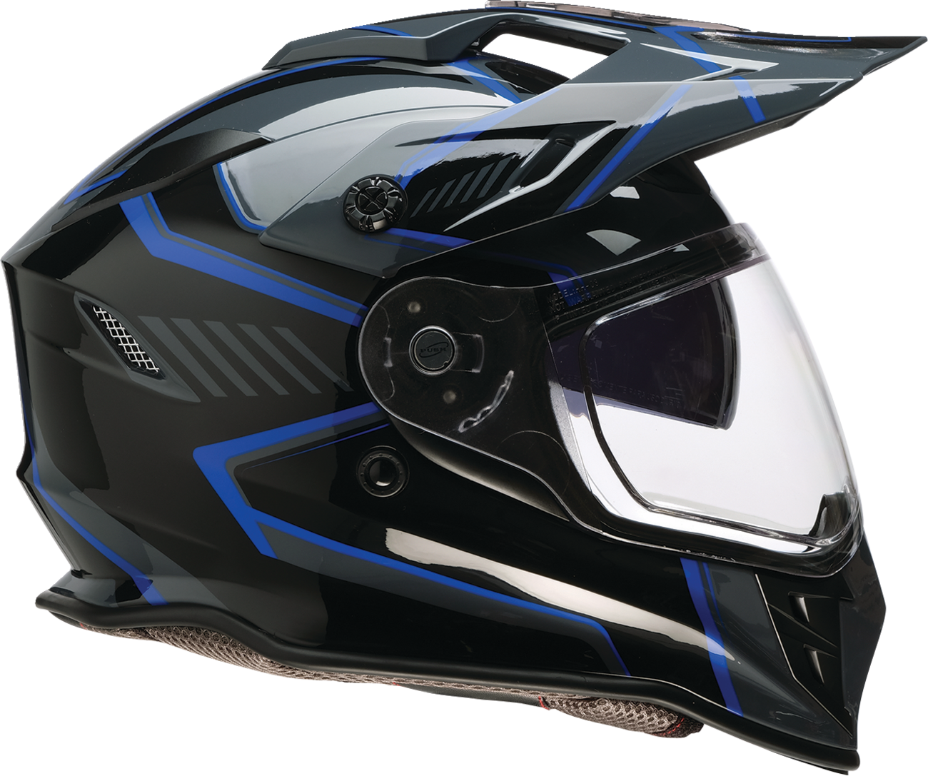 Z1R, Z1R Range 2.0 Helmet Voyager Black/Blue XS - Versatile Dual-Sport Motorcycle Helmet with Sun Visor and Communication Pockets