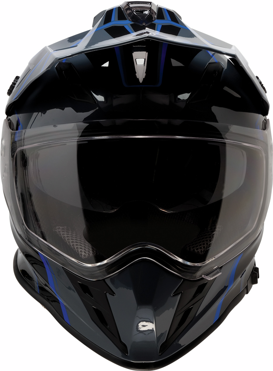 Z1R, Z1R Range 2.0 Helmet Voyager Black/Blue XS - Versatile Dual-Sport Motorcycle Helmet with Sun Visor and Communication Pockets