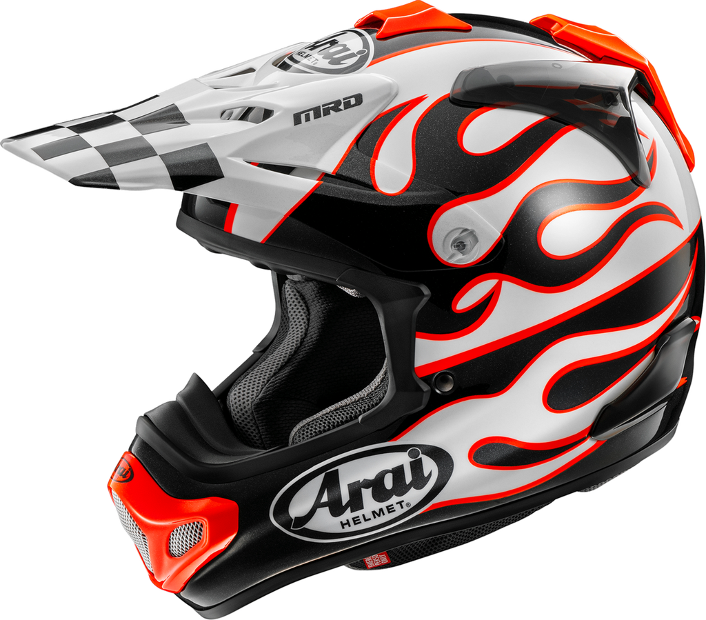 ARAI HELMETS, ARAI Helmets VX-Pro4 Flame White XL - Advanced Off-Road Motorcycle Helmet with Enhanced Safety Features