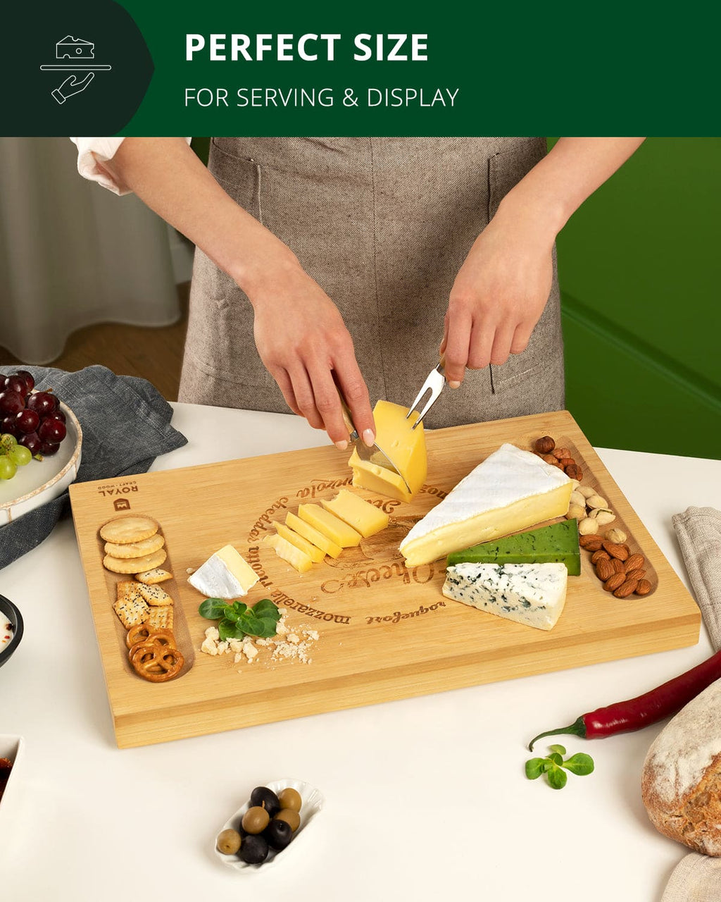 Cheese Board w/knives, 16.5"x11"