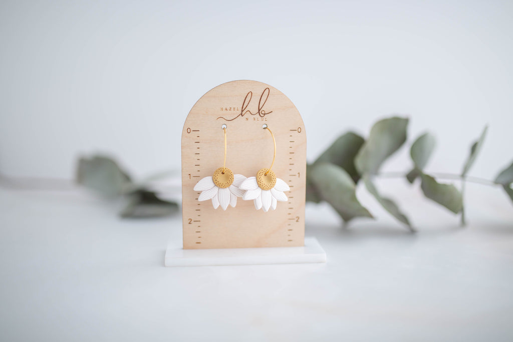 Clay Earrings | Lazy Daisy Hoops | In Bloom Collection