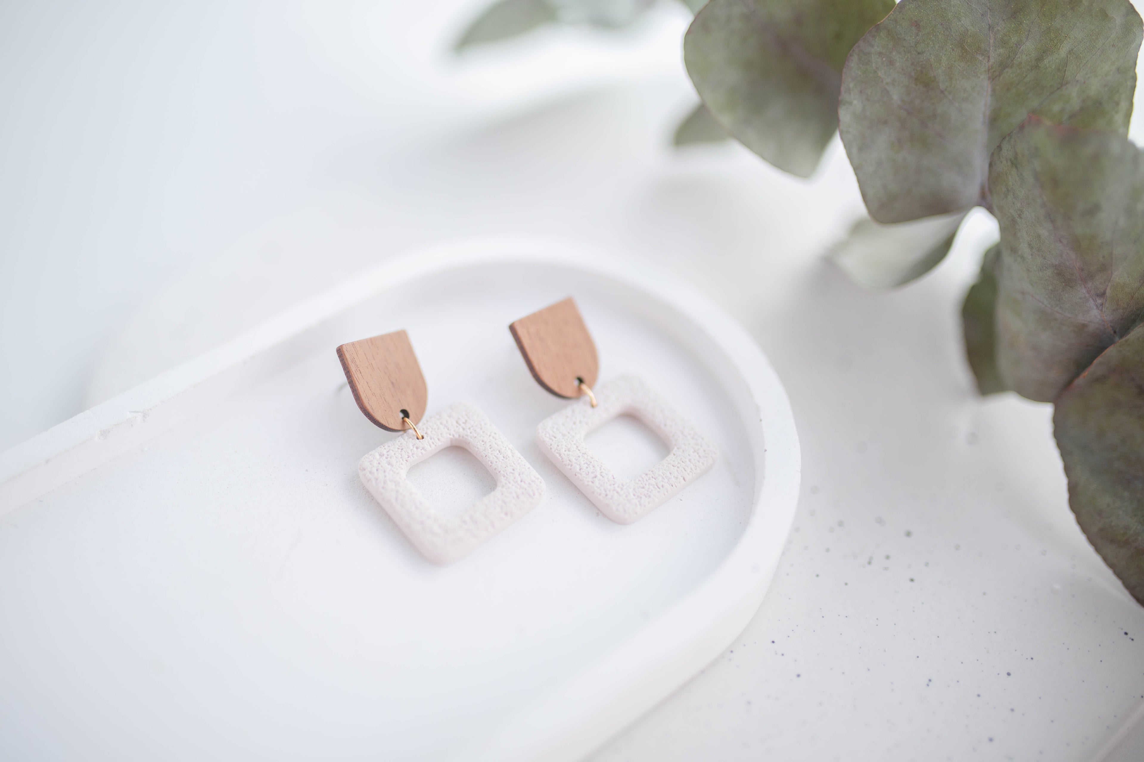 Clay Earrings | Square Dangles | In Bloom Collection