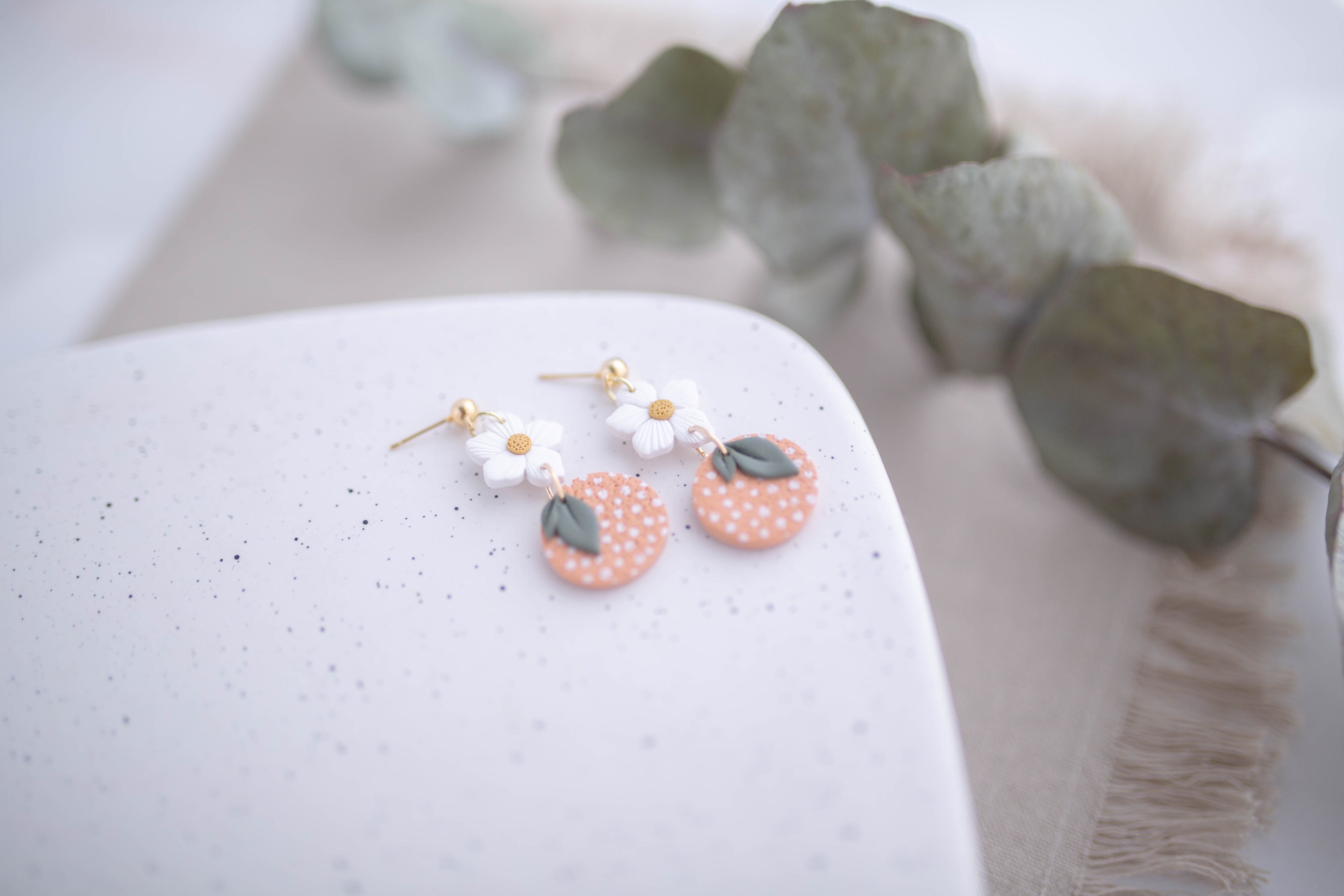 Clay Earrings | Fruit Blossoms | Picnic Basket Collection