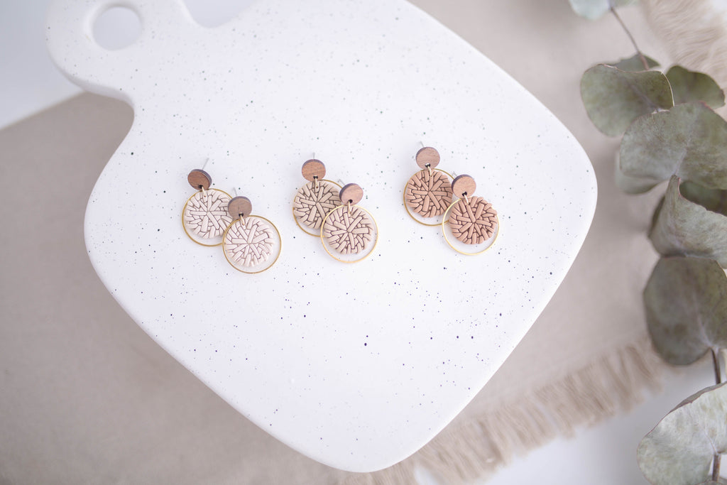 Clay Earrings | Rattan Dainty Dangles | Picnic Basket Collection