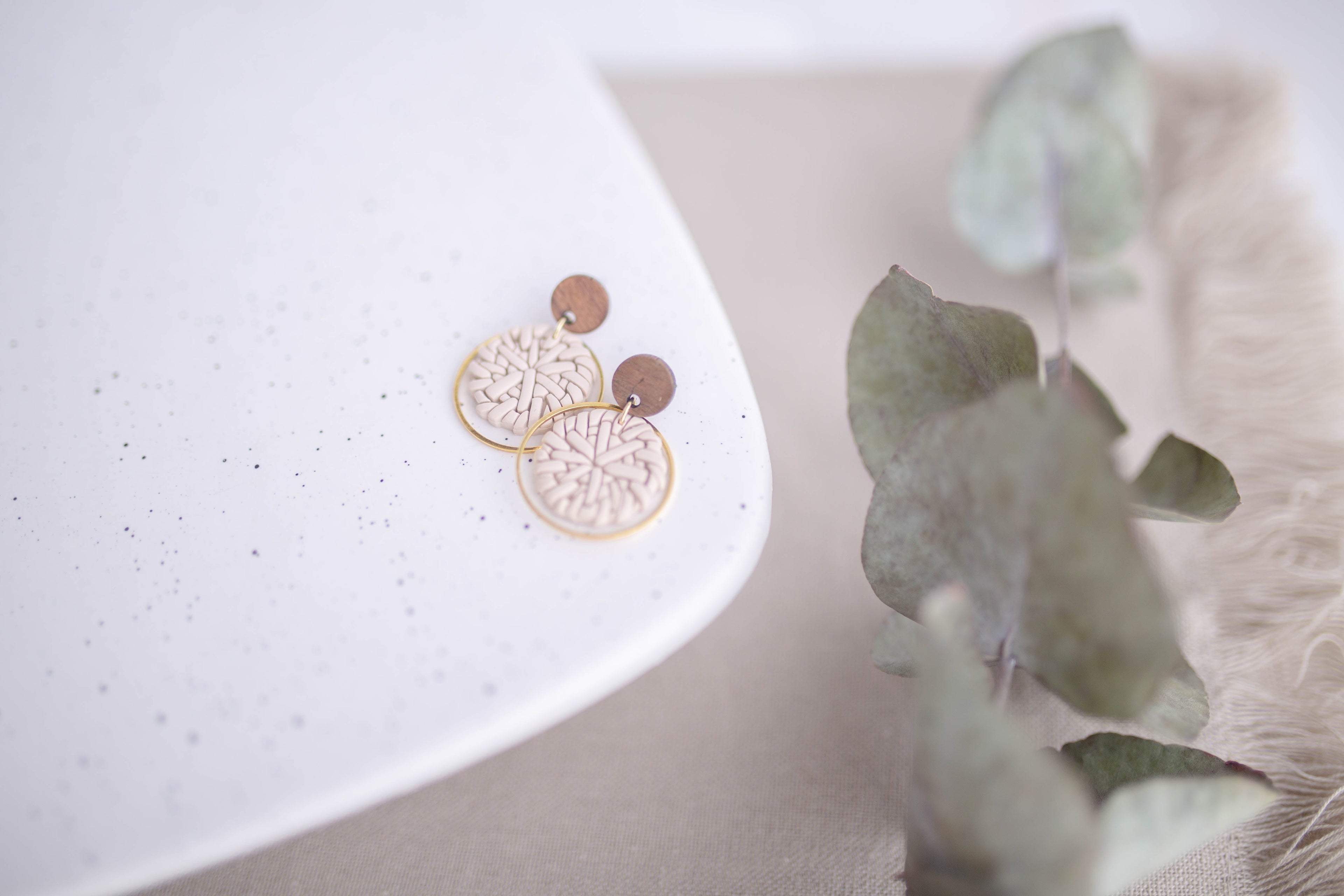 Clay Earrings | Rattan Dainty Dangles | Picnic Basket Collection