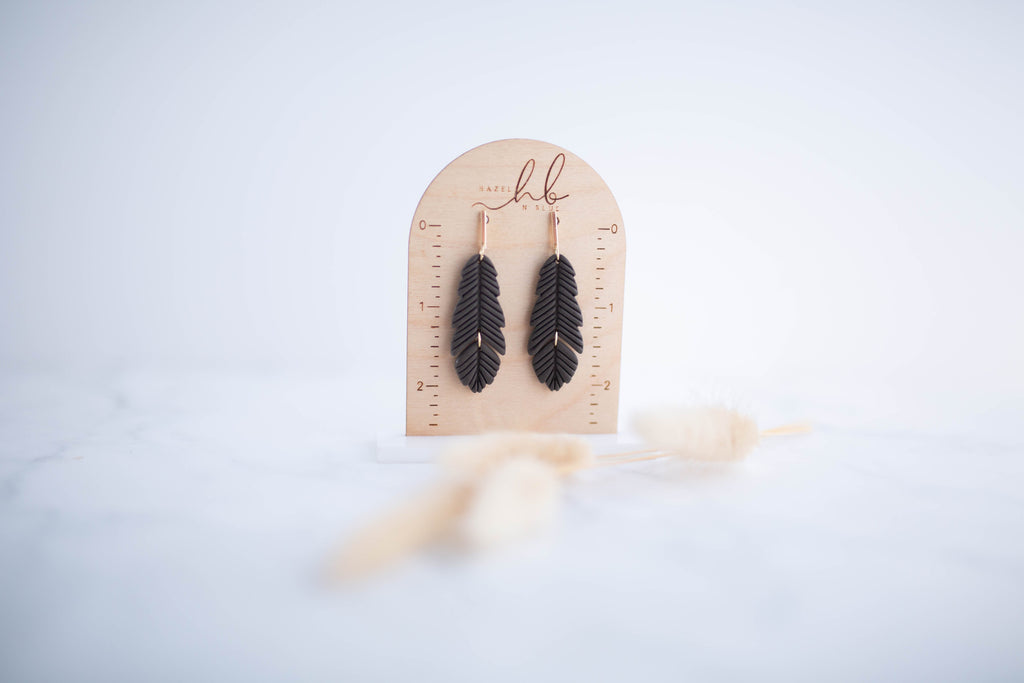 Clay Earrings | Feather Dangles | Cozy Cowgirl Collection