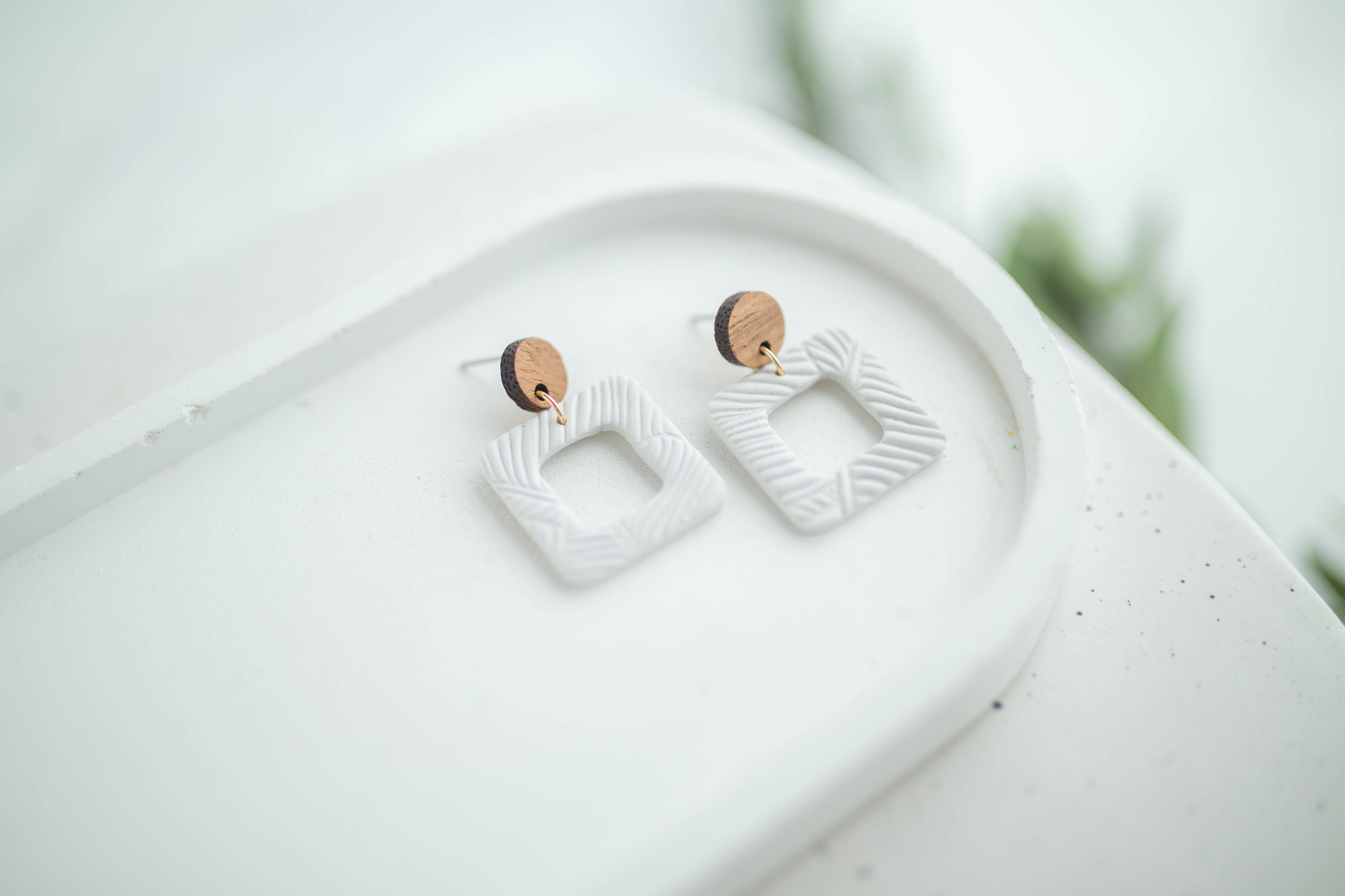 Clay Earrings | Square Dangles | Earth+Sky Collection