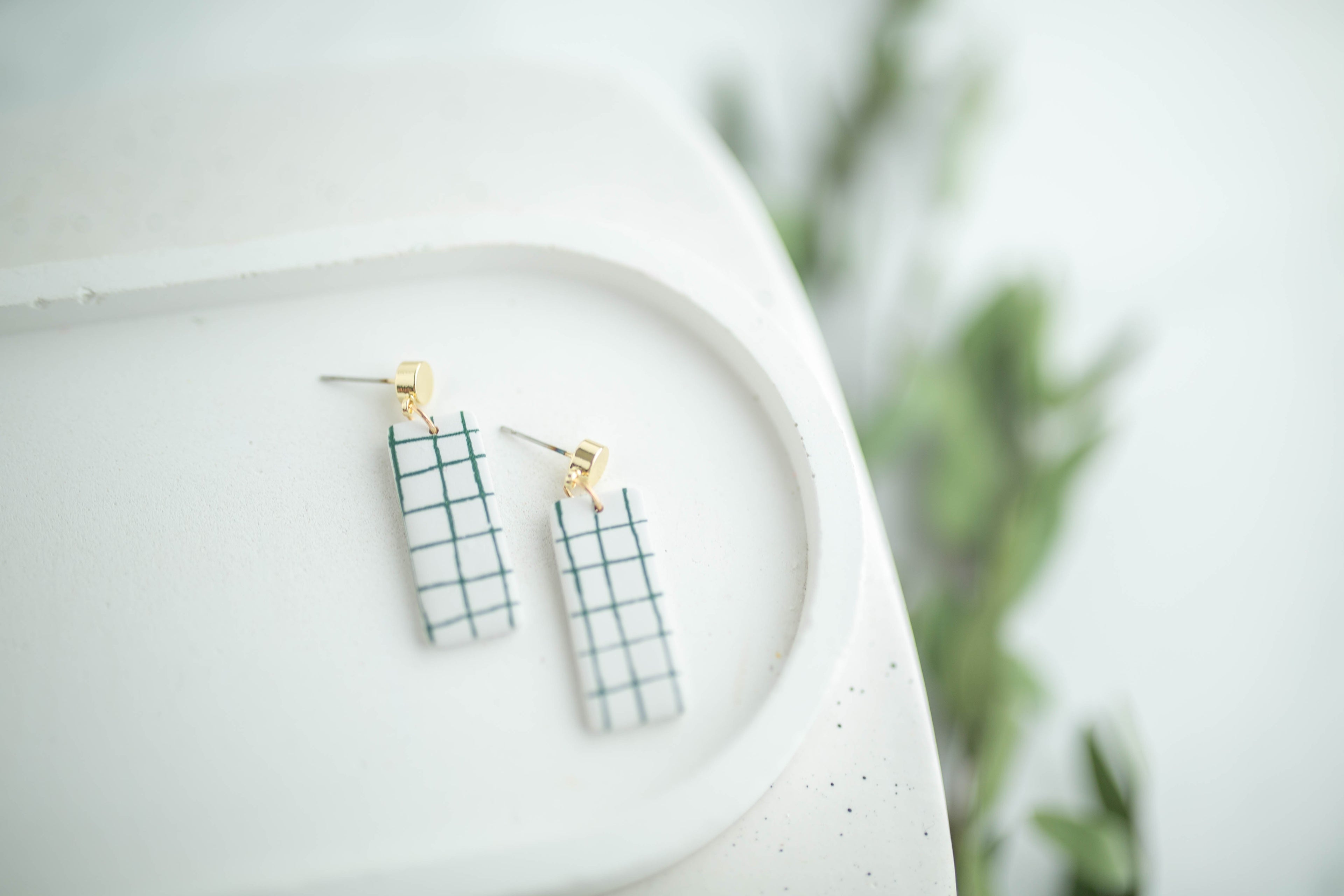Clay Earrings | Lined Dangles | Earth+Sky Collection