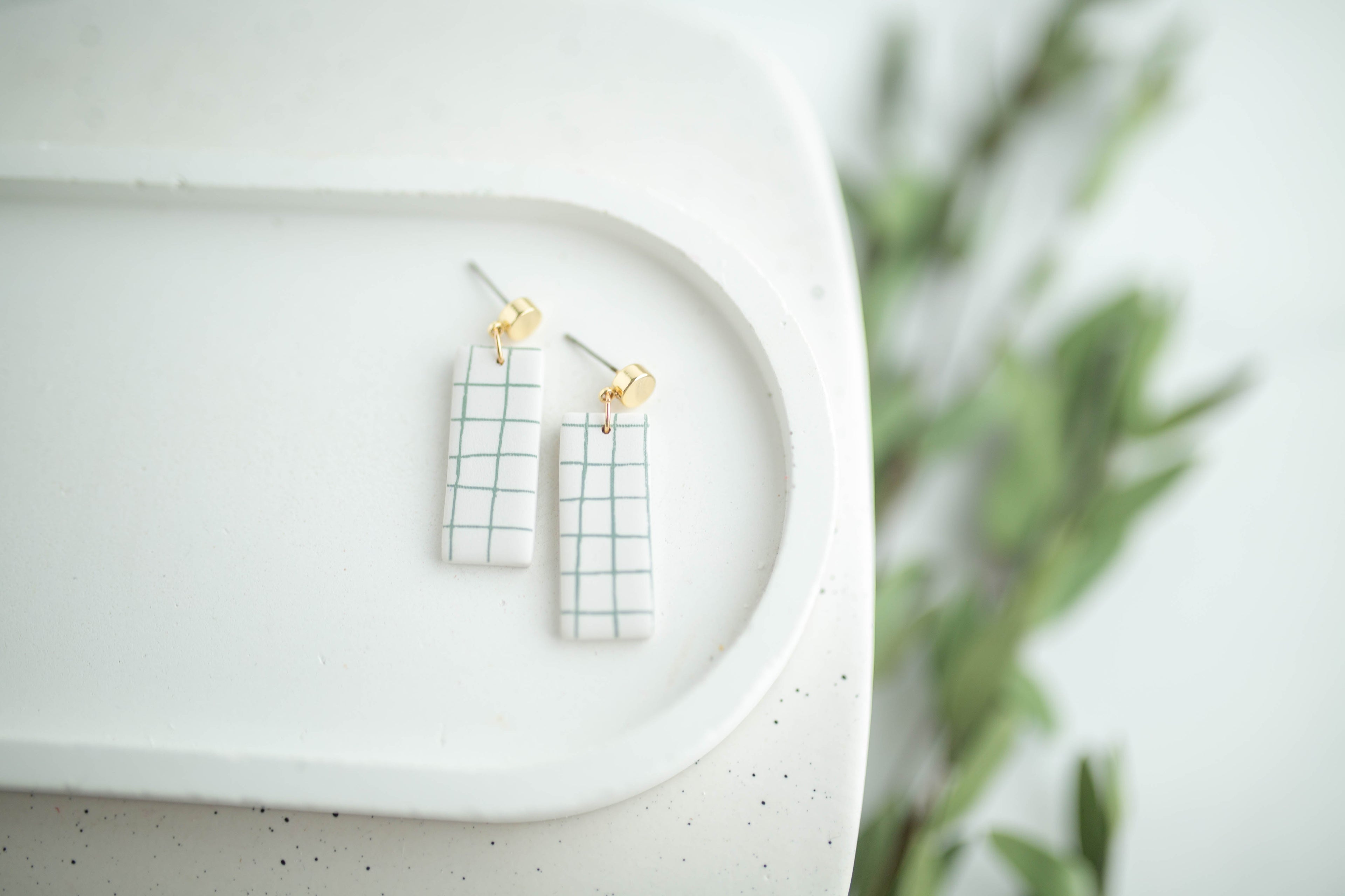 Clay Earrings | Lined Dangles | Earth+Sky Collection
