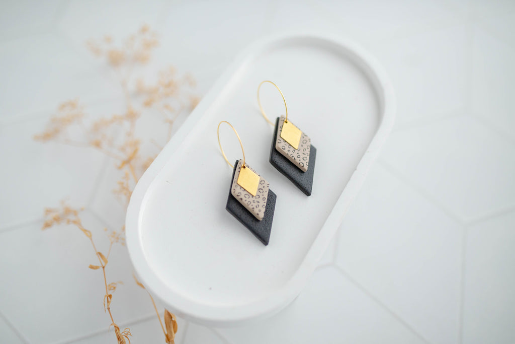 Clay earring | Wild Diamond Stacked Hoops | Wild Collection