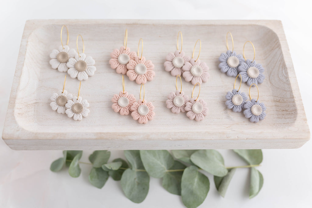 Clay earring | Poppy Hoops | Garden Collection