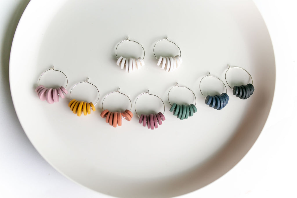 Clay earring | Clay Bead Hoops | Fall Collection