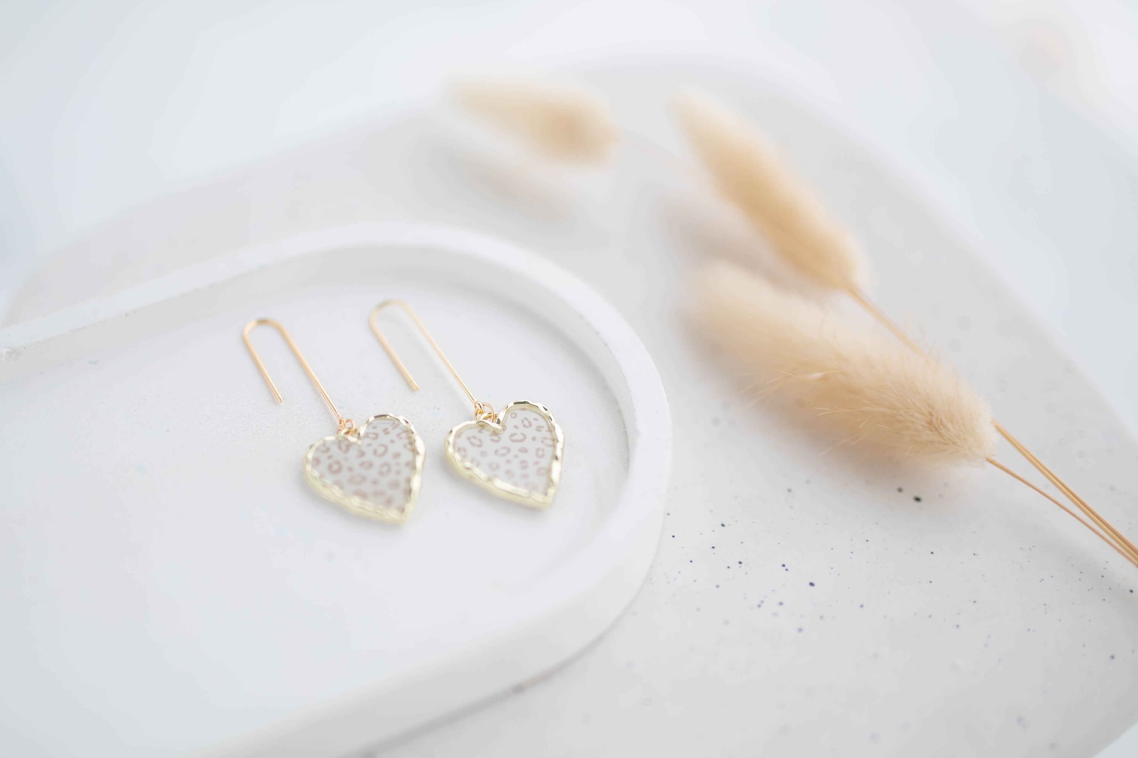Clay Earrings | Longline Heart Dangles | Wild Love Collection