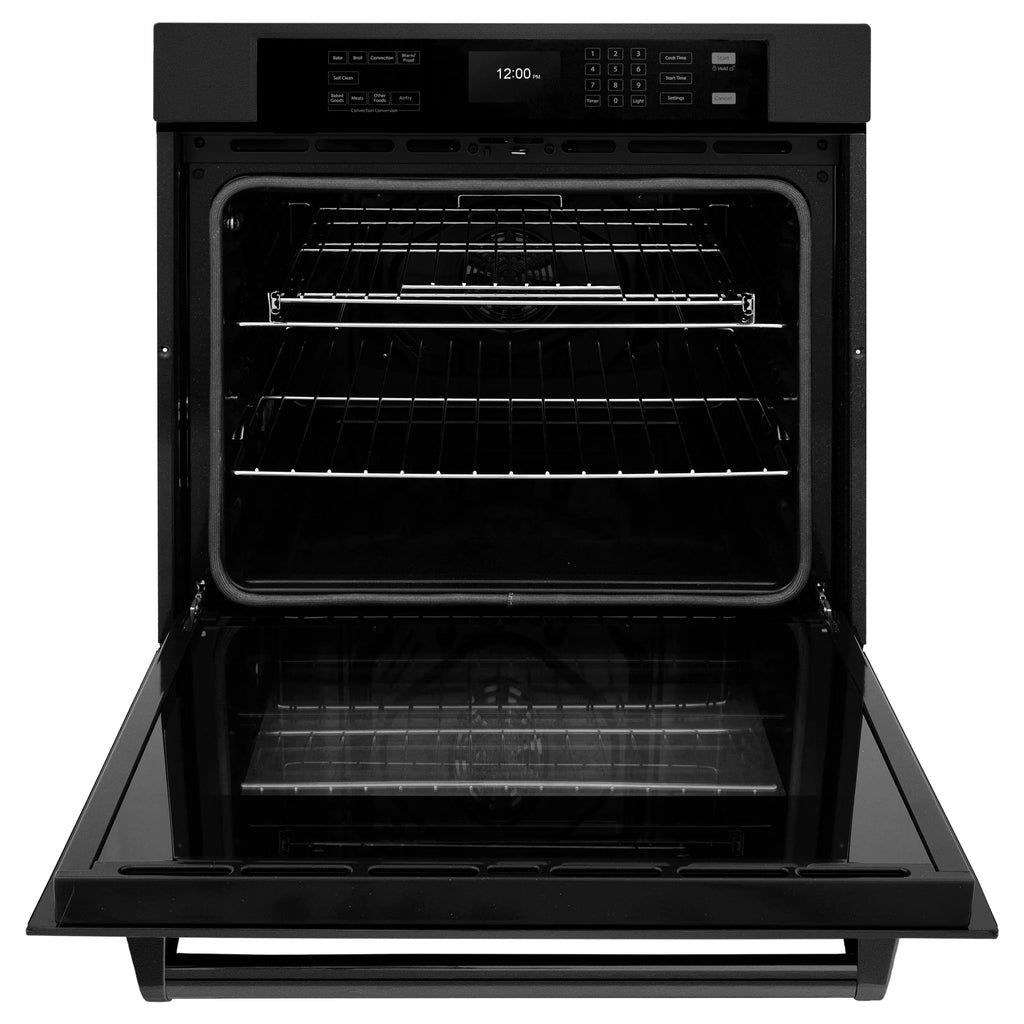 ZLINE 30 "Professional True Convection Single Wall Oven, Air Fry, Self Clean, Black Stainless Steel, WASB-30