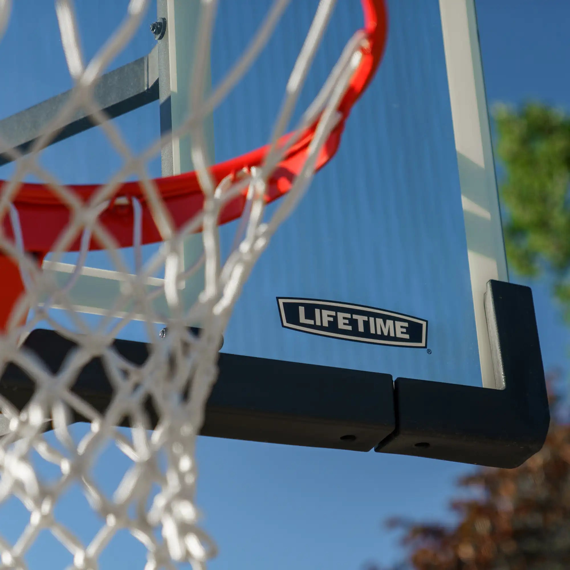 Lifetime Crank Adjust Bolt Down Basketball Hoop (54-Inch Tempered Glass)