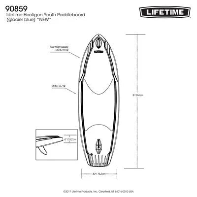 Lifetime Hooligan 80 Youth Stand-Up Paddleboard (Paddle Included)