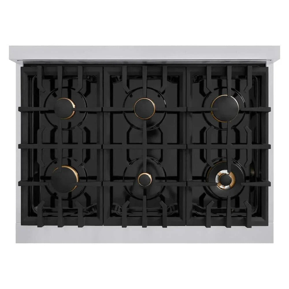 ZLINE 48" Select Gas Range Convection Gas Oven Stainless Steel Gold HGRZ-48-G