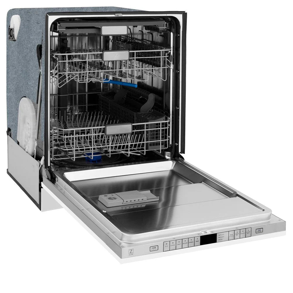 ZLINE Autograph 24" Dishwasher, White Door, Bronze DWMTZ-WM-24-CB
