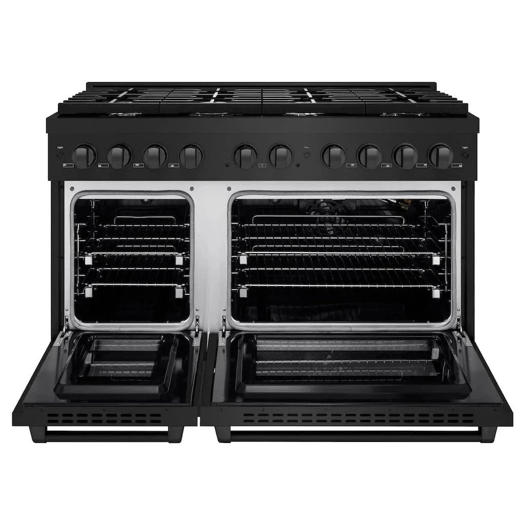 ZLINE 48 in.Gas Range, Convection Gas Oven, Black Stainless Steel, SGRB-48