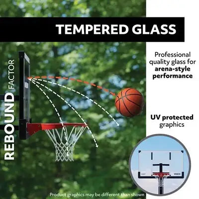 Lifetime Crank Adjust Bolt Down Basketball Hoop (54-Inch Tempered Glass)