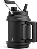 64 oz Insulated Water Bottle for Gym: Meoky Triple Wall Vacuum Stainless Steel Half Gallon Water Jug - Top and Side Handles, 2-in-1 Straw and Spout Lid, Cold for 36 Hrs, Leak Proof for Camping (Night)