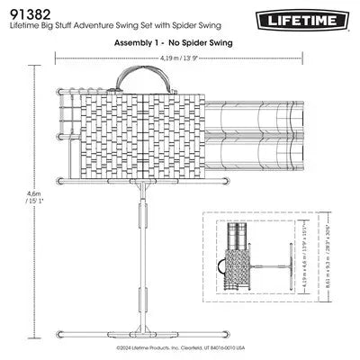 Lifetime Big Stuff Adventure Swing Set with Spider Swing