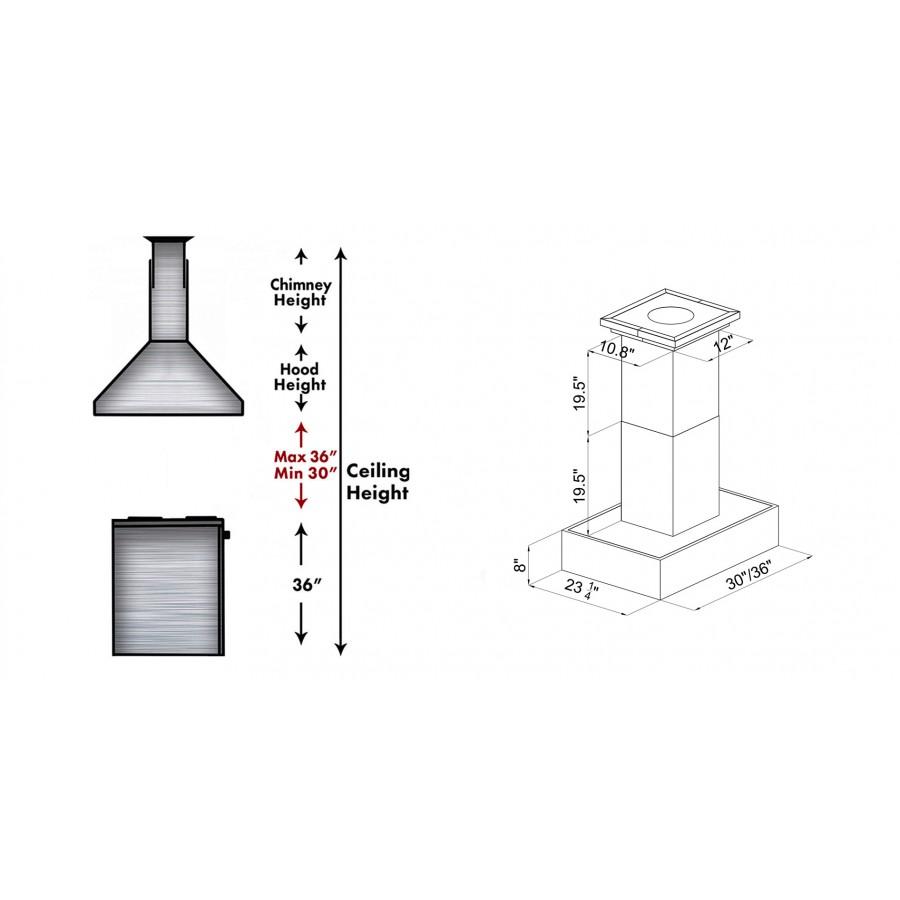 ZLINE 30" Remote Blower Wooden Island Range Hood, 681iM-RD-30