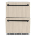 ZLINE 24" Touchstone 168 Can Outdoor-Rated Dual Refrigerator Drawer, Panel Matte Black, RDSPOZ-24-MB