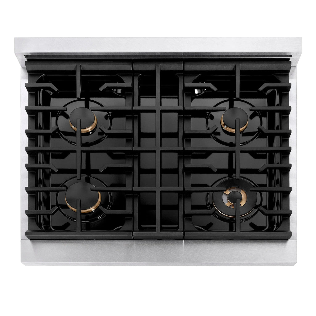 ZLINE 48" Paramount Gas Rangetop DuraSnow® Stainless Steel Polished Gold SRTSZ-48-G