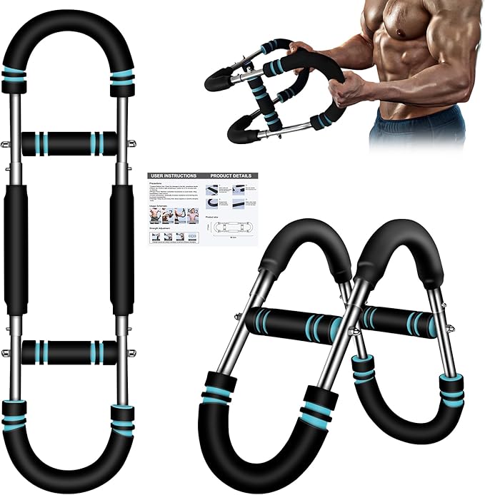 Twister Arm Trainer, 60-110lb Adjustable Chest Workout Equipment with 3-Speed Resistance, Portable Power Twister Bar for Home/Gym, Detachable Design Fitness Anywhere