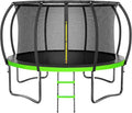 Trampoline 8FT 10FT 12FT 14FT 16FT, Outdoor Trampolines for Kids and Adults, Recreational Trampoline with Enclosure Net & Ladder, Round Trampoline ASTM Approved, 400/450LBS Weight Capacity
