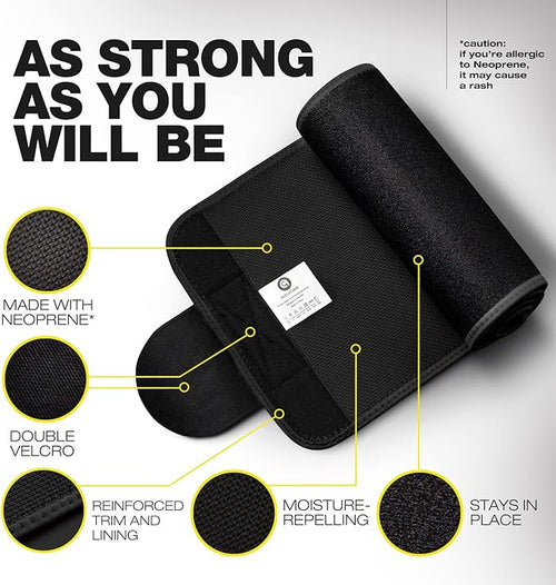 ActiveGear Premium Waist Trimmer & Trainer Belt for Men and Women - Sweat-Enhancing Slimming Wrap for Stomach, Adjustable Fit
