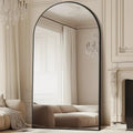 MELOMOIR Oversized Floor Mirror Freestanding, Full Length Mirror for Bedroom Living Room Dressing Room Gym Yoga Hair Salon, Gold Arched Mirror Full Length with Shatterproof Tempered Glass