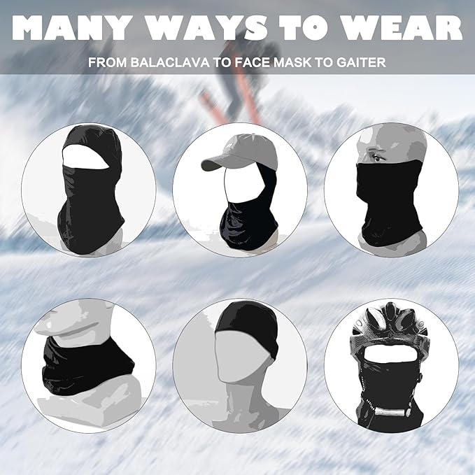 Achiou Balaclava Face Mask, Ski Mask for Men Women Football, Lightweight Sheisty, Ninja Shiesty Sun Hood UV Protector Cycling