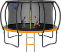 Trampoline 8FT 10FT 12FT 14FT 16FT, Outdoor Trampolines for Kids and Adults, Recreational Trampoline with Enclosure Net & Ladder, Round Trampoline ASTM Approved, 400/450LBS Weight Capacity