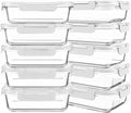 10 Packs 30 oz Glass Meal Prep Containers,Glass Food Storage Containers with Lids,Airtight Glass Lunch Bento Boxes,Microwave, Oven, Freezer and Dishwasher,White