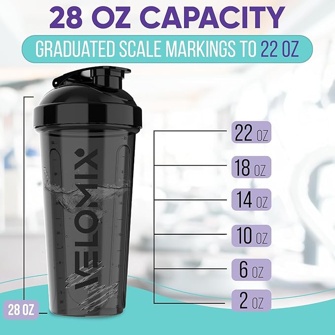 '-4 PACK- 28 oz Protein Shaker Bottle for Protein Mixes - 4x Wire Whisk | Leak Proof Shaker Cups for Protein Shakes | Protein Shaker Bottle Pack | Protein Shake Cup(All in Black)