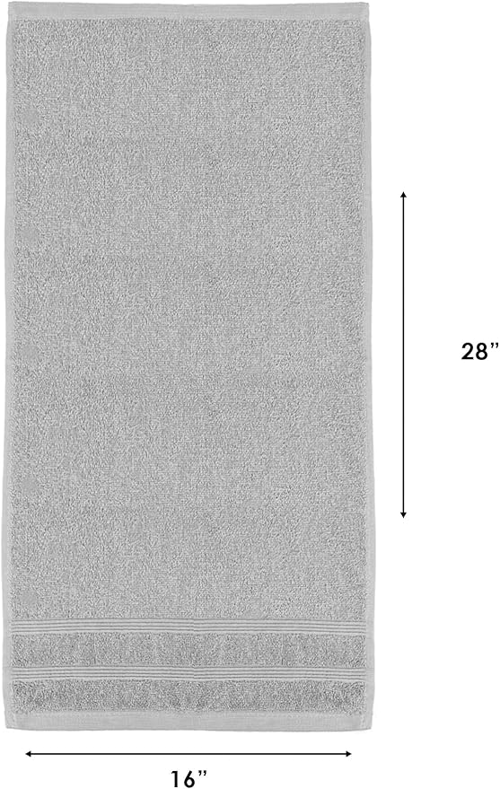 Kaufman - Premium Hand Towels Set for Bathroom, Spa, Gym, and Face Towel 100% Cotton Ring Spun, Ultra Soft Feel and Highly Absorbent Towels (Light Gray, 36)